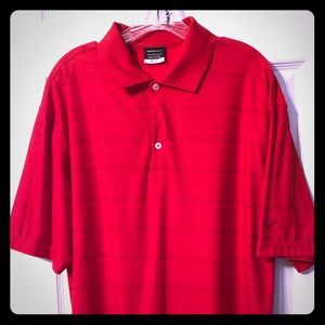 Nike Dri Fit Red Golf Shirt. Size Large